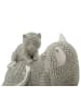 Mauro Ferretti Katze mit Welpe aus silbernem Kunstharz, 19 x 9 x 13 cm