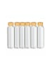 relaxdays 6 x Trinkflasche in Transparent/ Schwarz - 500 ml