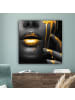 MuchoWow Leinwand bilder Gesicht gold schwarz (BxH)