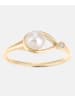 Diamant L'éternel Ring aus 375 Gelbgold mit 0.01 Karat Diamant mit Perle