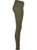 Urban Classics Urban Classics Damen Ladies Washed Faux Leather Pants in olive