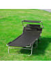 SoBuy Sonnenliege in Schwarz - (B)189 x (H)28 x (T)62cm