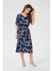 Kaffe Kleid BPskyla A-shape in Blue / White Leaf Print