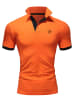 Amaci&Sons Basic Kontrast Polo Shirt MEMPHIS in Orange/Schwarz