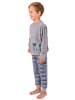 NORMANN Kinder Frottee Pyjama langarm Bündchen - 50780 in grau
