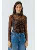 Oui Langarmshirt mit 58 cm Länge in Camel Grey