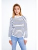 DreiMaster Maritim Damen Strick Pullover in Wollweiss Marine