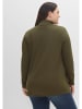 sheego Langarmshirt in dunkelkhaki