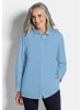 GOLDNER Baumwollbluse mit Hemdkragen in blau