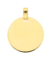 Adeliás Damen 333 Gold Gravurplatte Anhänger Ø 18 mm in gold