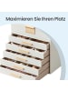 SONGMICS Schmuckkasten Gisella in Weiß-Goldfarben - (B)23.1 x (H)22.8 x (T)20.3 cm