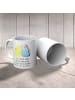 Mr. & Mrs. Panda Teetasse Wellensittich Liebe mit Spruch in Weiß