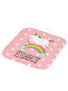 Mr. & Mrs. Panda Topflappen Einhorn Regenbogen mit Spruch in Rot Pastell