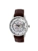 Heritor Ryder Skelett-Uhr mit Lederarmband in Brown/Silver