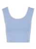 Urban Classics Cropped Tee in powderblue/white+blushedrose/white