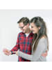 Mr. & Mrs. Panda Postkarte Einhorn Glauben mit Spruch in Rot Pastell