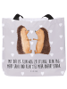 Mr. & Mrs. Panda Shopper Igel Liebe mit Spruch in Grau Pastell