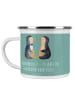 Mr. & Mrs. Panda Camping Emaille Tasse 35. Hochzeitstag Leinwand... in Meeresbrise