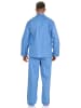 NORMANN Pyjama gewebt durchknöpfbarem Oberteil - 54900 in hellblau