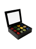 relaxdays Teebox in Schwarz - (B)28 x (H)8 x (T)23 cm