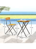 Outsunny Bistrotisch mit 2 Stühlen in Teak 45L x 39B x 79H cm