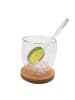 LA VAGUE SMOOTHIE PETITE Wiederverwendbares Glastrinkhalm-Set in transparent