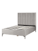 Beliani 2-tlg Doppelbett SEZANNE in Grau/Schwarz