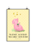 Mr. & Mrs. Panda Poster Schwein Glück mit Spruch in Gelb Pastell