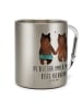 Mr. & Mrs. Panda karabiner tasse Bär Freundin mit Spruch in Silber