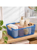 relaxdays Drahtkorb in Dunkelblau - (B)37 x (H)16,5 x (T)22,5 cm