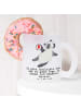 Mr. & Mrs. Panda Teetasse Glas Panda Handball spielen mit Spruch in Transparent