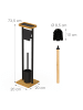 relaxdays WC-Garnitur in Schwarz/ Natur - (B)20 x (H)73,5 x (T)20 cm