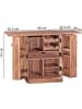 KADIMA DESIGN Massivholz Hausbar, ausklappbar, 65x91x50 cm, Barschrank mit Türen in Beige