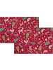 Erwin Müller Jacquard, Baumwollmischung, Gewebt, Gobelin Tischset 2er-Pack in rot