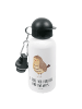 Mr. & Mrs. Panda Wasserflasche Eule Zufrieden mit Spruch in Weiß