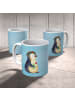 Mr. & Mrs. Panda Kindertasse Pinguin Blumen ohne Spruch in Eisblau