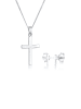 Elli Schmuckset 925 Sterling Silber Kreuz in Silber