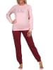 NORMANN Schlafanzug Pyjama Bündchen langarm Winter Optik - 88790 in altrosa