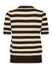 SAINT TROPEZ Strickpullover MilaSZ Gerade Passform in Molé Brown Rice Block Stripe