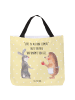 Mr. & Mrs. Panda Damen Schultertasche Hase Igel mit Spruch in Gelb Pastell