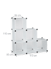 relaxdays Stufenregal in Weiß - (B)110 x (H)110 x (T)35 cm