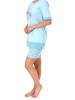 NORMANN Shortie Pyjama Schlafanzug kurzarm Federn - 44729 in hellblau