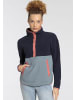Polarino Fleecepullover in navy-hell blau