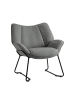 Home Nature Wohnkonzept Lounge Ohrensessel aus Flauschstoff in Grau 55x60x80 cm