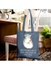 Mr. & Mrs. Panda Uni Tasche Chinchilla Blume mit Spruch in Indigo Blue