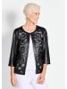GOLDNER Kurzjacke in Lederoptik mit Lochstickerei in schwarz