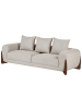 Beliani 3-Sitzer Sofa VINLIDEN in Beige/Braun - (W) 217 x (H) 62 x (L) 87 cm
