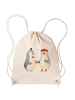 Mr. & Mrs. Panda Jutebeutel Pinguin Heirat ohne Spruch in Creme