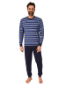 NORMANN Langarm Schlafanzug Pyjama Bündchen Streifen - 86161 in navy