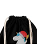 Mr. & Mrs. Panda Jutebeutel Einhorn Weihnachtsmann mit Spruch in Schwarz